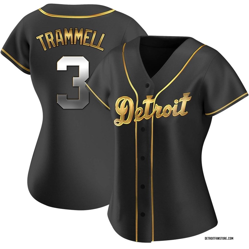 Detroit Tigers #3 Alan Trammell Mlb Golden Brandedition Black Jersey Gift  For Tigers Fans - Dingeas