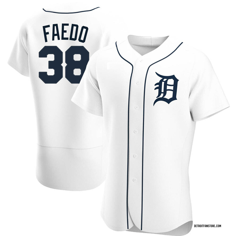 2022 Detroit Tigers Alex Faedo #49 Game Issued White Jersey El Tigres KB P  46 5