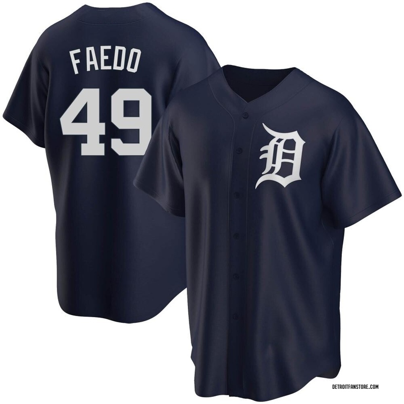 2022 Detroit Tigers Alex Faedo #49 Game Issued White Jersey El Tigres KB P  46 5