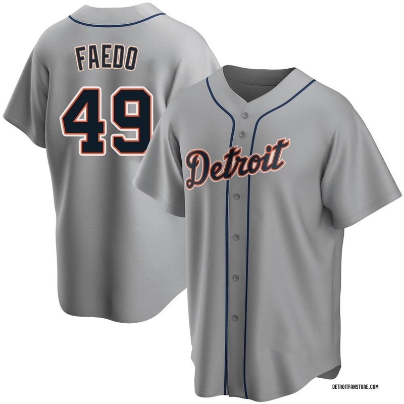 2022 Detroit Tigers Alex Faedo #49 Game Issued White Jersey El Tigres KB P  46 5