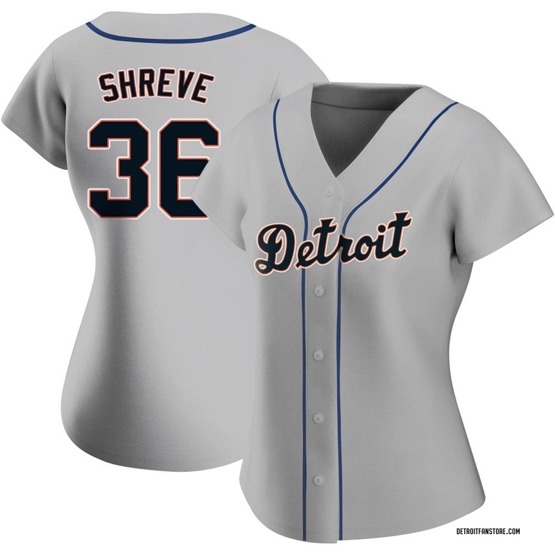 Chasen Shreve Men's Detroit Tigers Road Jersey - Gray Authentic