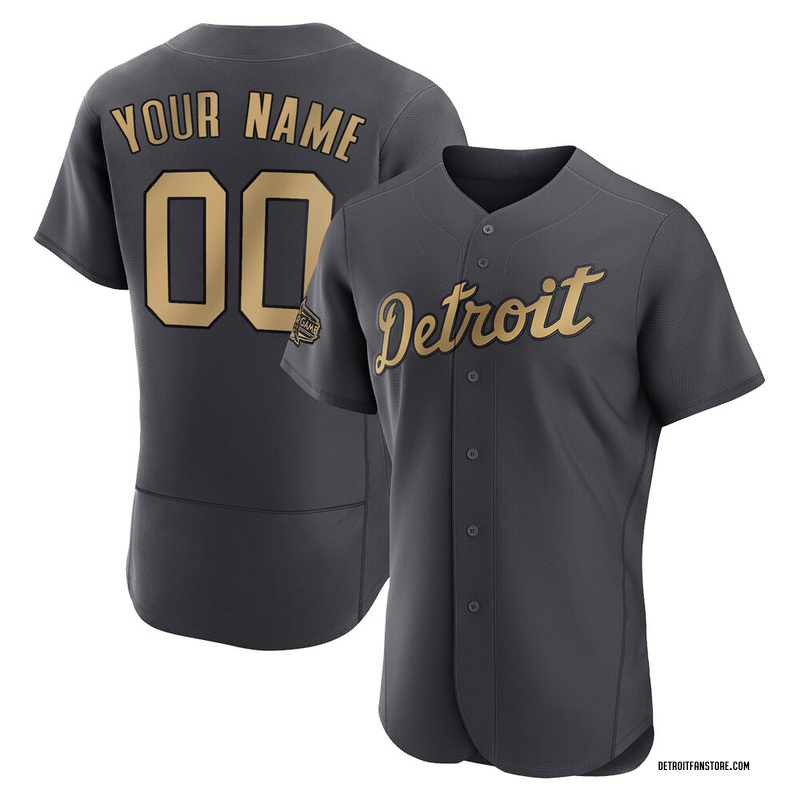 Custom Men's Detroit Tigers Authentic 2022 All-Star Jersey - Charcoal Game