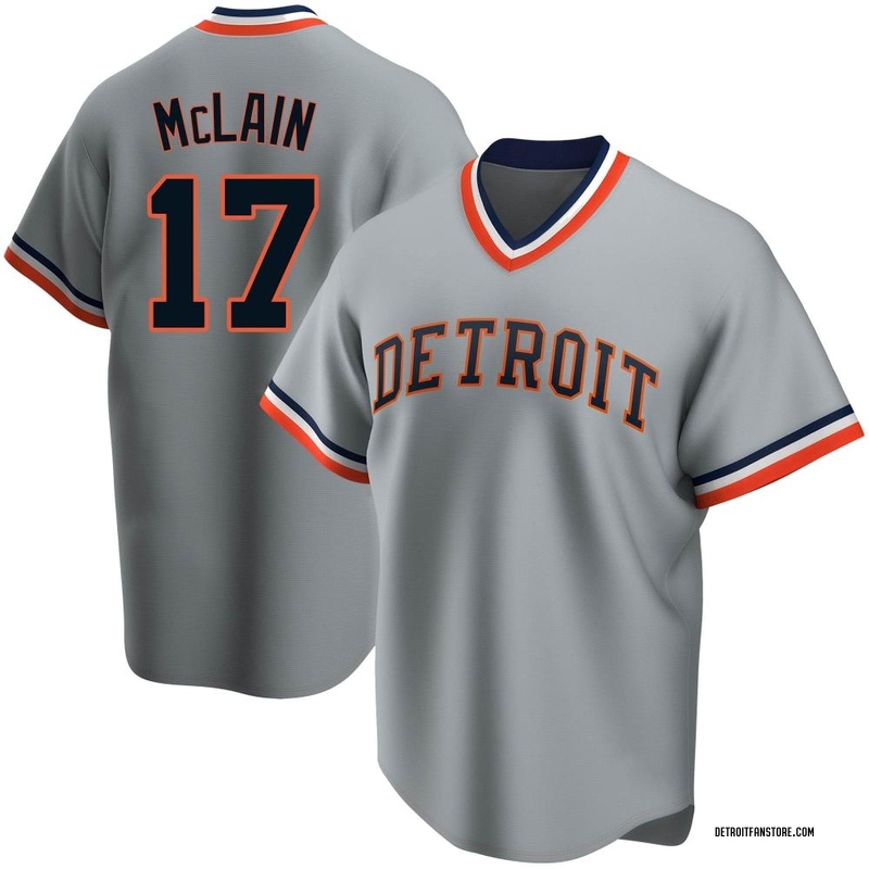 Denny McLain Men's Detroit Tigers Road Cooperstown Collection Jersey - Gray  Replica