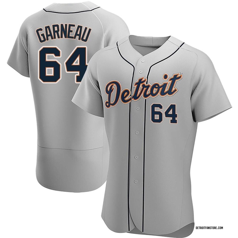 Dustin Garneau Men's Detroit Tigers Road Cooperstown Collection Jersey -  Gray