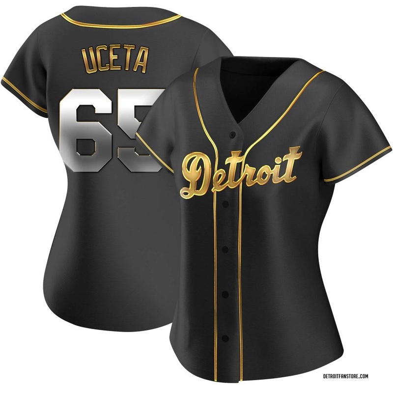 Edwin Uceta Youth Detroit Tigers Alternate Jersey - Black Golden Replica