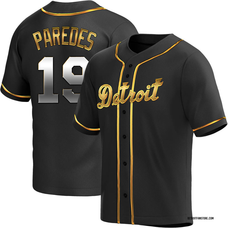 Isaac Paredes Men's Detroit Tigers Alternate Jersey - Black Golden Replica