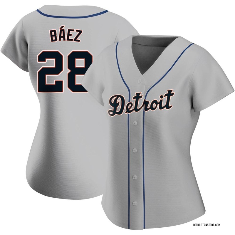 Javier Baez Women's Detroit Tigers Road Jersey - Gray Replica