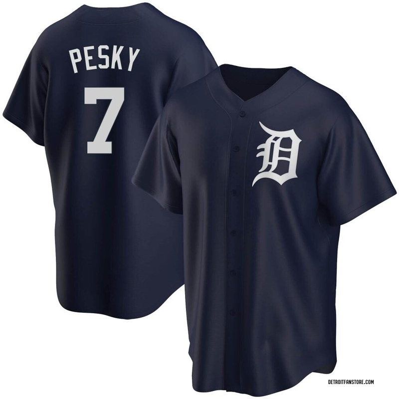 Johnny Pesky Youth Detroit Tigers Alternate Jersey - Navy Replica