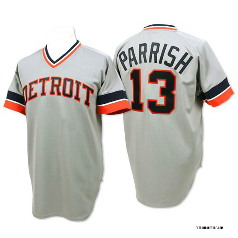 Lance Parrish Men's Detroit Tigers Throwback Jersey - Grey Authentic
