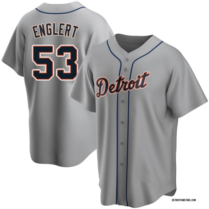 Mason Englert Men's Detroit Tigers Alternate Jersey - Black Golden Replica