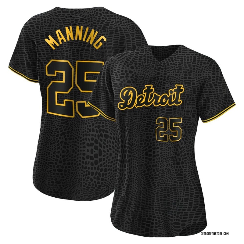 Matt Manning Women's Detroit Tigers Snake Skin City Jersey - Black Authentic