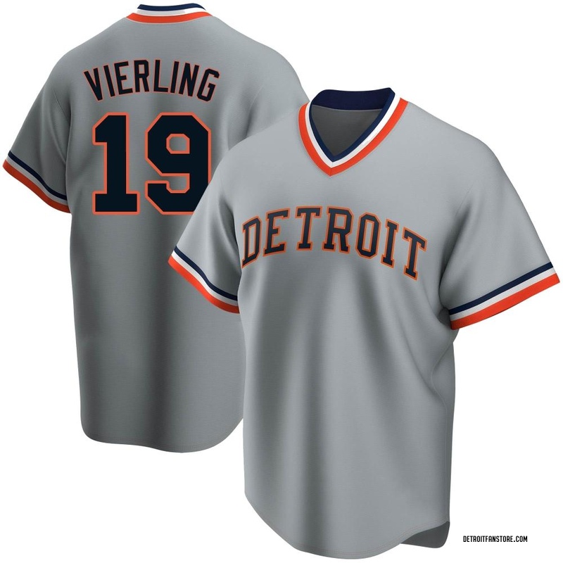 Matt Vierling Men's Detroit Tigers Road Cooperstown Collection Jersey - Gray
