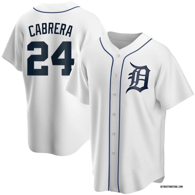 Majestic Detroit Tigers Youth White Miguel Cabrera Cool Base Home Replica  Jersey