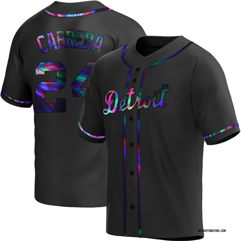 Miguel Cabrera Youth Detroit Tigers Alternate Jersey - Black Holographic  Replica
