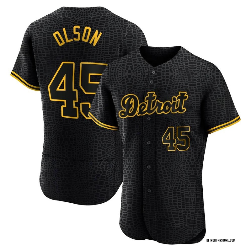 Reese Olson Men's Detroit Tigers Snake Skin City Jersey - Black Authentic