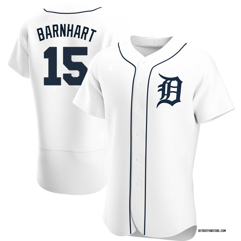 2022 Detroit Tigers Tucker Barnhart #15 Game Issued White Jersey El Tigres  KB P