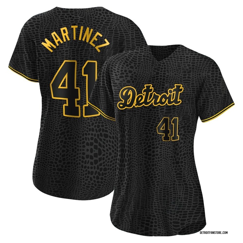 Victor Martinez Men's Detroit Tigers Snake Skin City Jersey - Black Replica