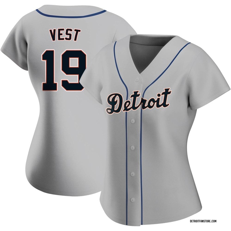 Will Vest Men's Detroit Tigers Road Jersey - Gray Authentic