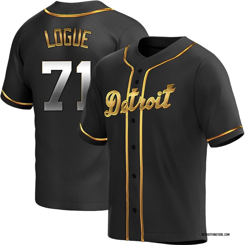 Zach Logue Men's Detroit Tigers Alternate Jersey - Black Golden Replica