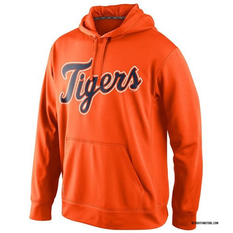 Men's Detroit Tigers KO Wordmark Perfomance Hoodie - - Orange